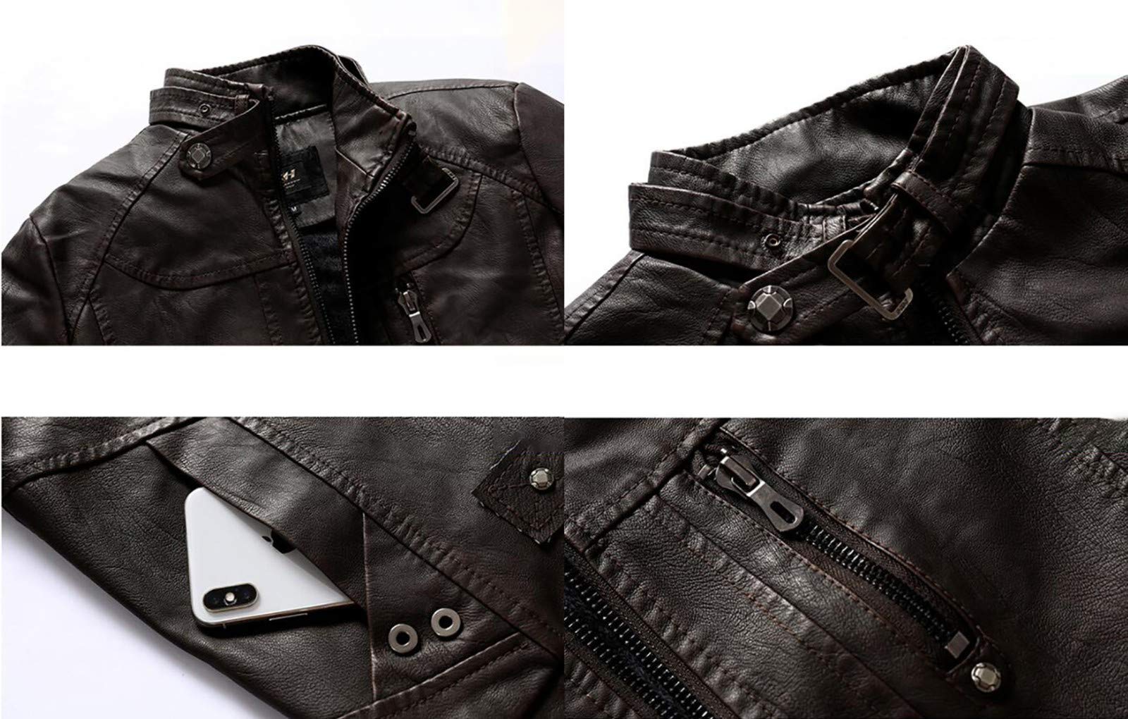 Giacca Giubbotto Moto Rally con Certificata CE Armored Giacca in pelle retrò tendenza PU giacca stile nostalgico europeo e americano