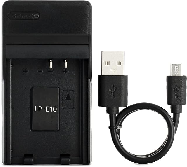 LP-E10 USB Charger for Canon EOS 1100D, EOS 1200D, EOS Kiss X50, EOS Rebel T3 Camera and More