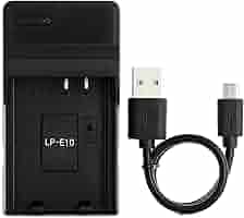 Caricatore USB Per Batteria Canon LP-E10 - Con Display LCD, Per EOS 1100D, 1200D, Rebel T3 - Foto 2