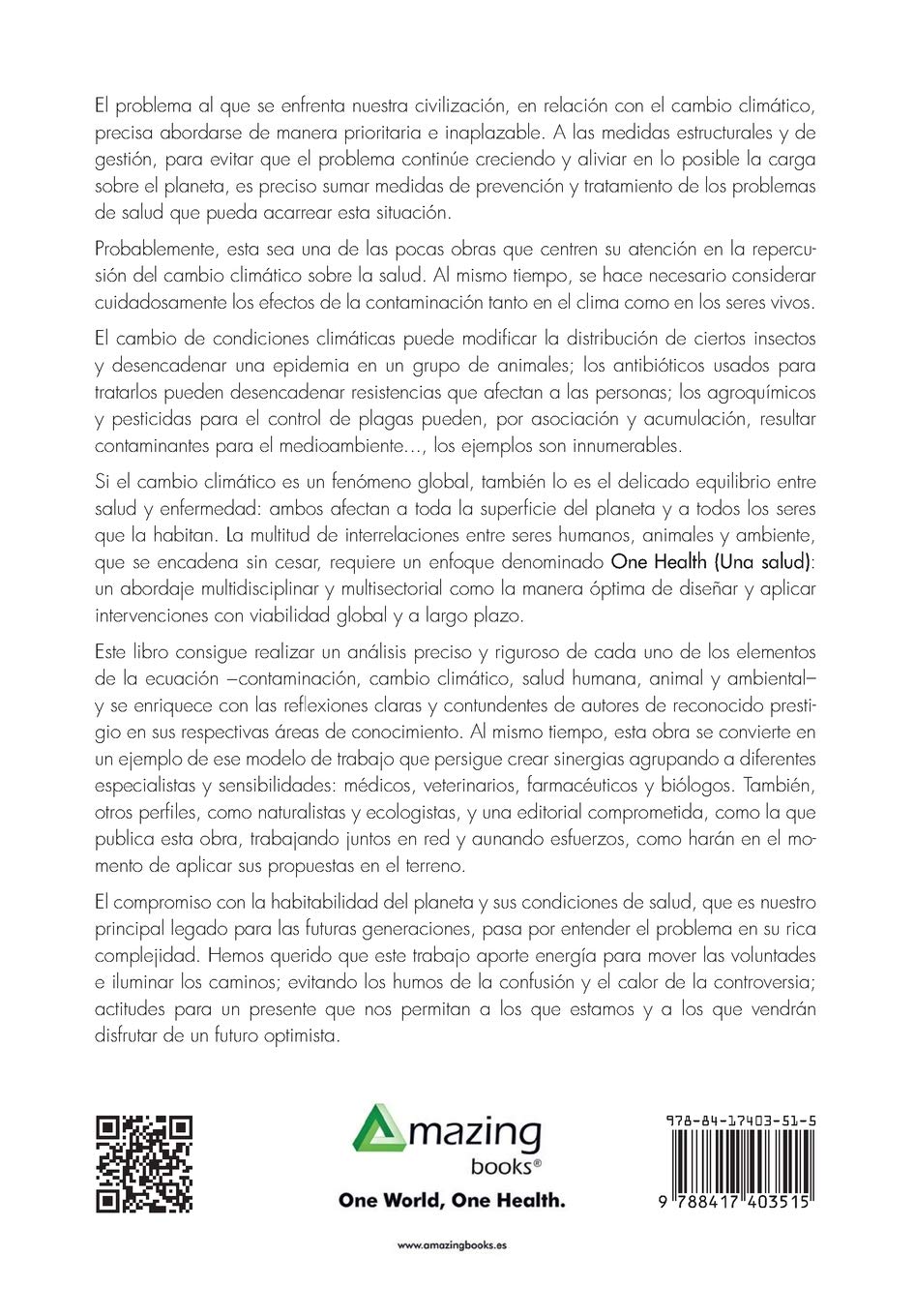 One Health.Cambio climático, contaminación ambiental y el impacto sobre la salud humana y animal. (SIN COLECCION)