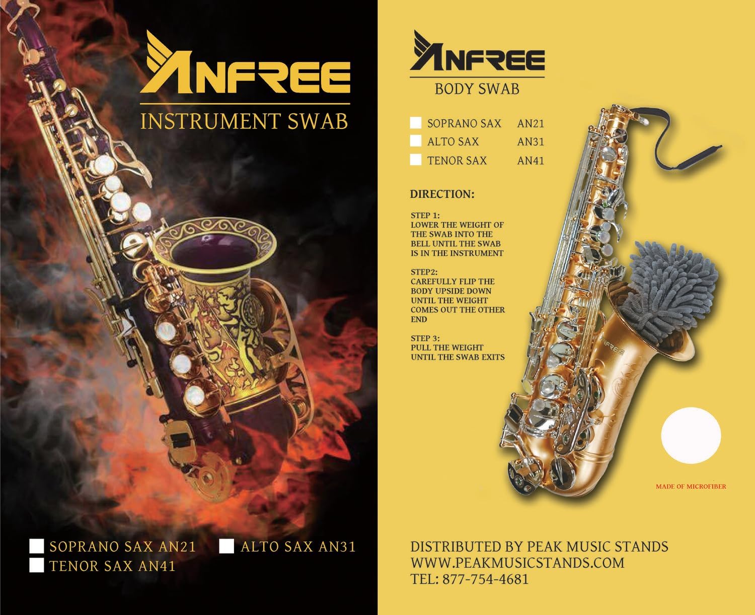 Anfree Tenor Saxophone Body Swab-Blue