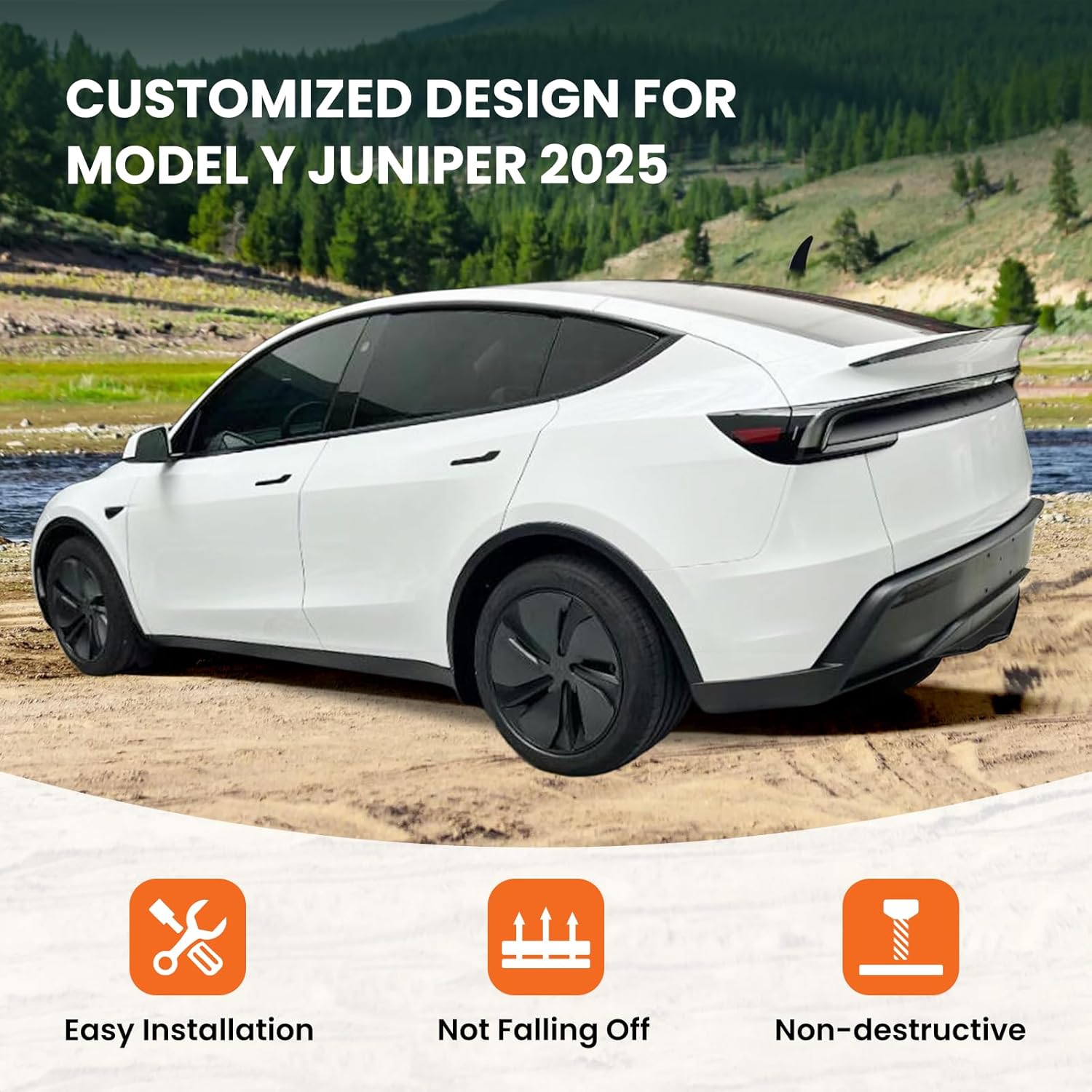 Rear Spoiler fit for 2025 2026 Tesla Model Y Juniper Wing ABS OEM Rear Trunk Lip Sporty Appearance Model Y Refresh Exterior Accessories （Matte Black）