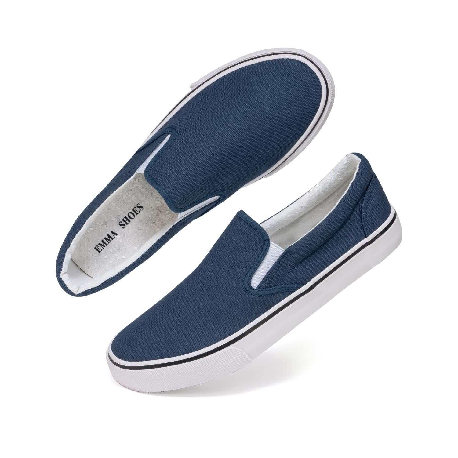 Emma Shoes Low-Top Slip Ons Women's Fashion Sneakers Casual Canvas Sneakers for Women Comfortable Flats Breathable Padded Insole Slip on Sneakers