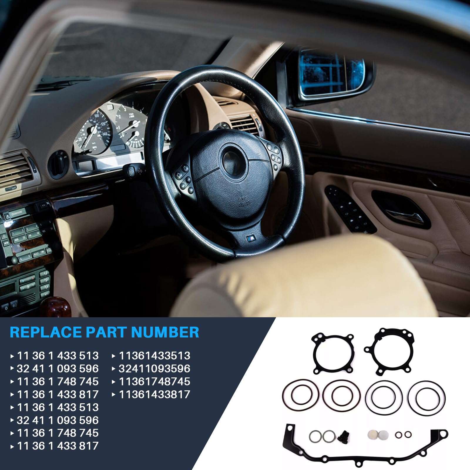 Set di guarnizioni Doppelvanos per 3 E46 5 E39 E60 E61 7 E38 E65 E66 E67 Z3 E36 Z4 E83 X5 E55. 3 ricambio per 11361433513 11361748745 11361 433817