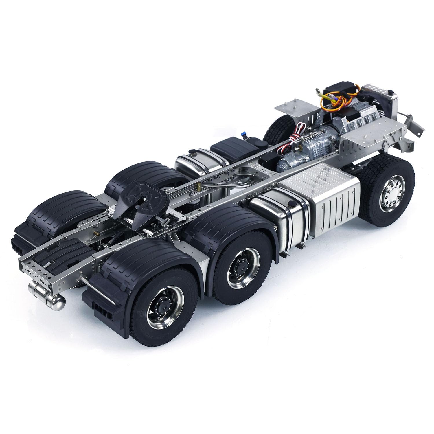 TOUCAN RC HOBBY Metal Chassis 6X6 3-Speed Trasmission for 1 14 RC Tractor Truck 3363 Car Model