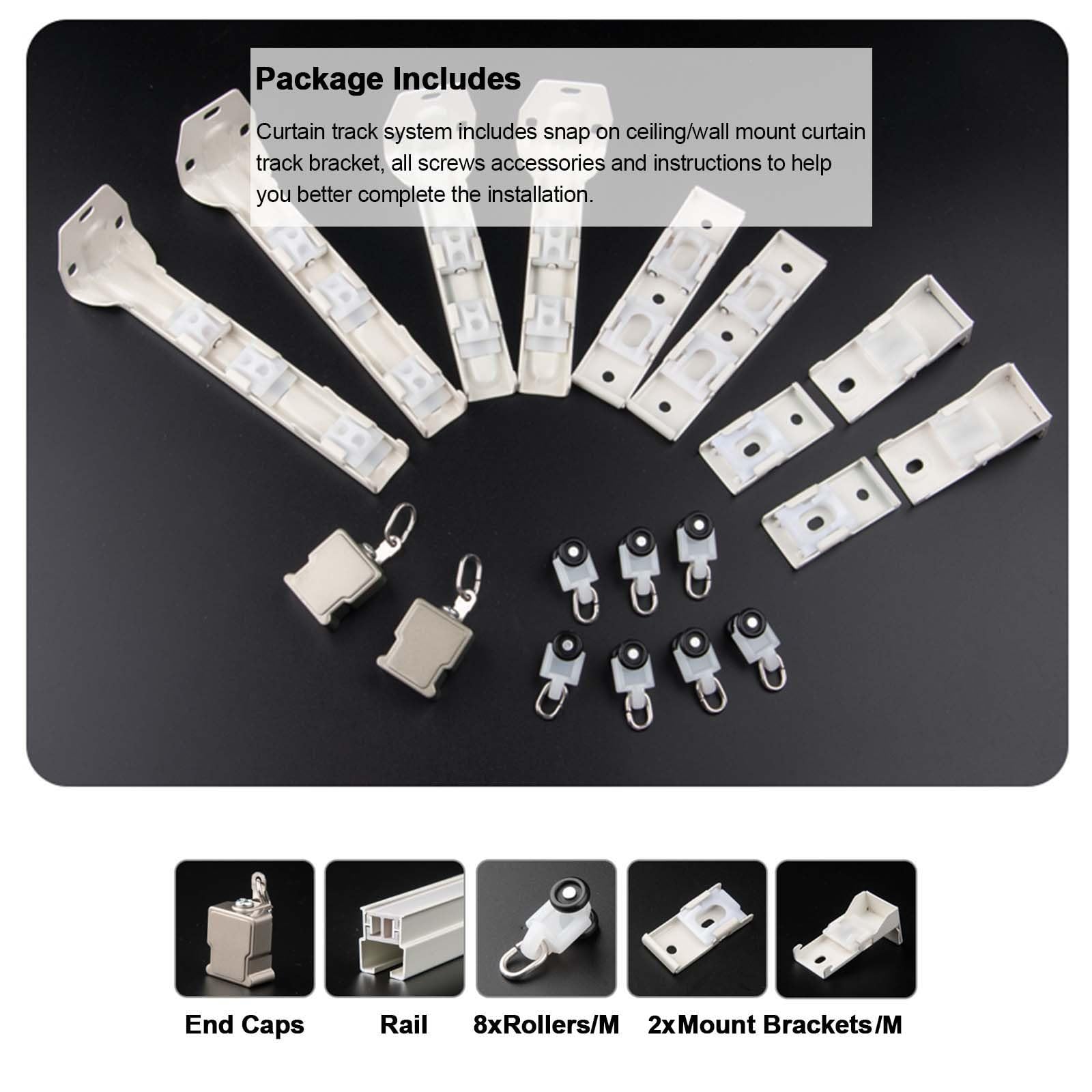 Asta Per Tende Flessibile Da Soffitto - 2 Metri, Bianco, Regolabile, Per Tende Doccia E Divisorie - Foto 5