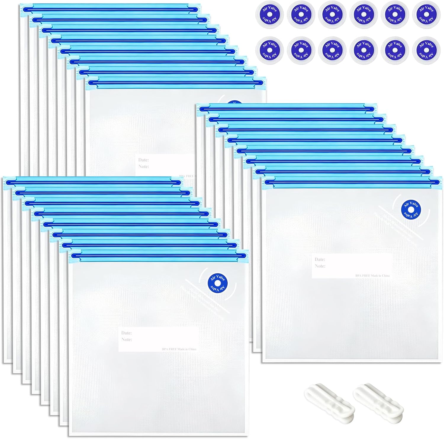 Sous Vide Bags Reusable 38Pcs, Vacuum Sealer Bags (8.3" x 8.6")