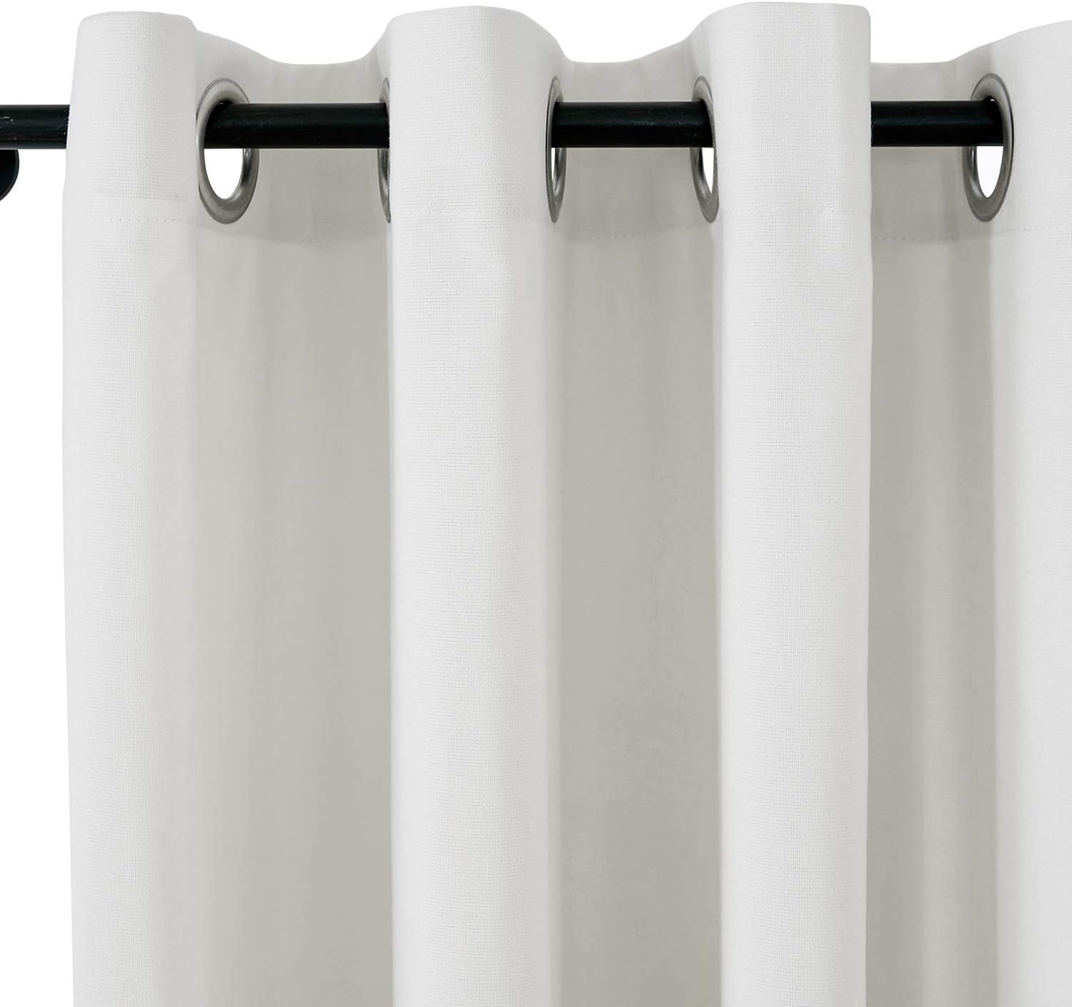 Macochico White Fade Resistant Outdoor Curtains for Patio Waterproof 120 Length Grommets Windproof Panels Drapes for Pergola Garden Gazebo Porch Cabana 84Wx120L Inch(1 Panel)