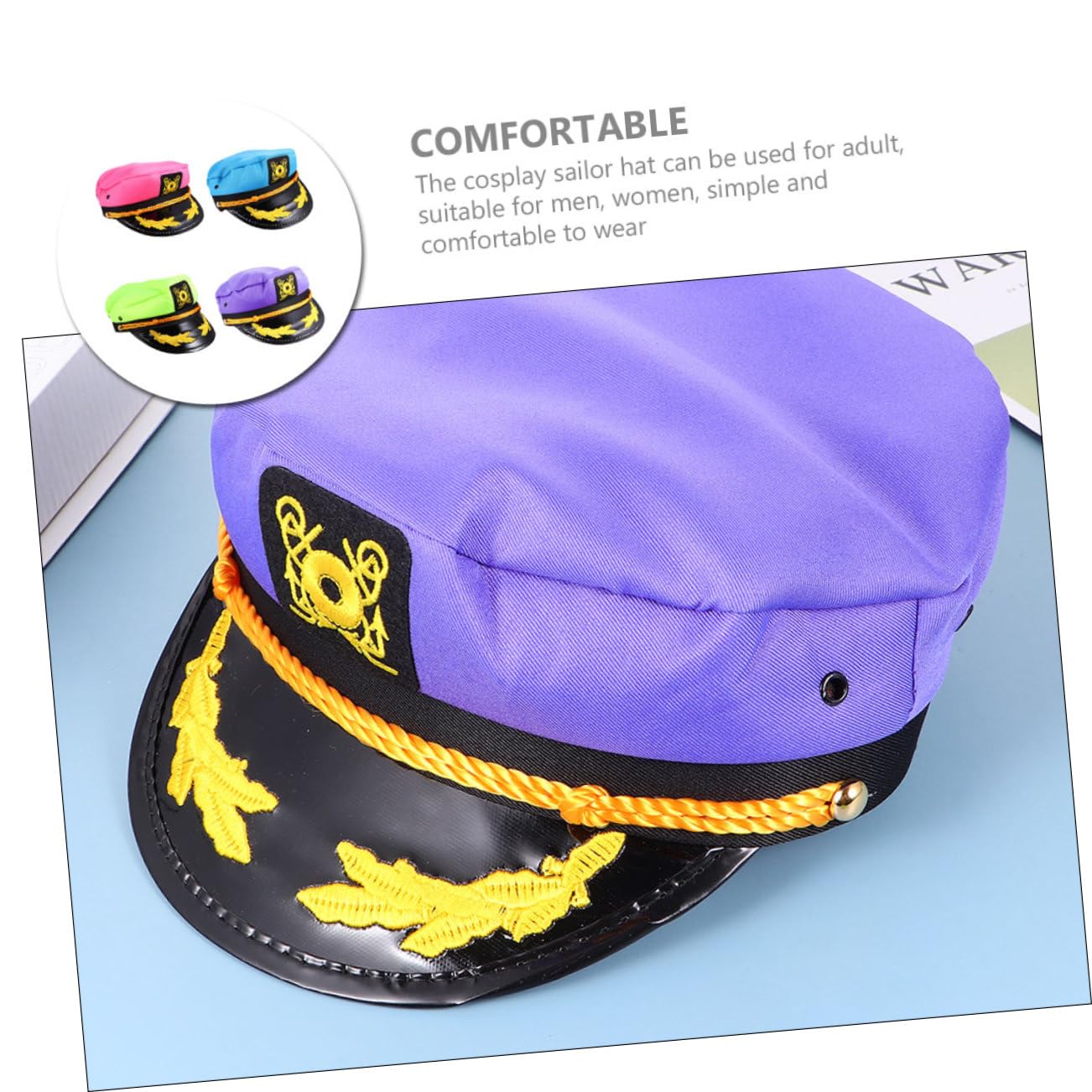 4 Pezzi Cappelli da Capitano per Cosplay e Feste Cappello Marinaio Leggera Accessorio Decorativo per Party Tema Yacht e Costume Uomo Donna