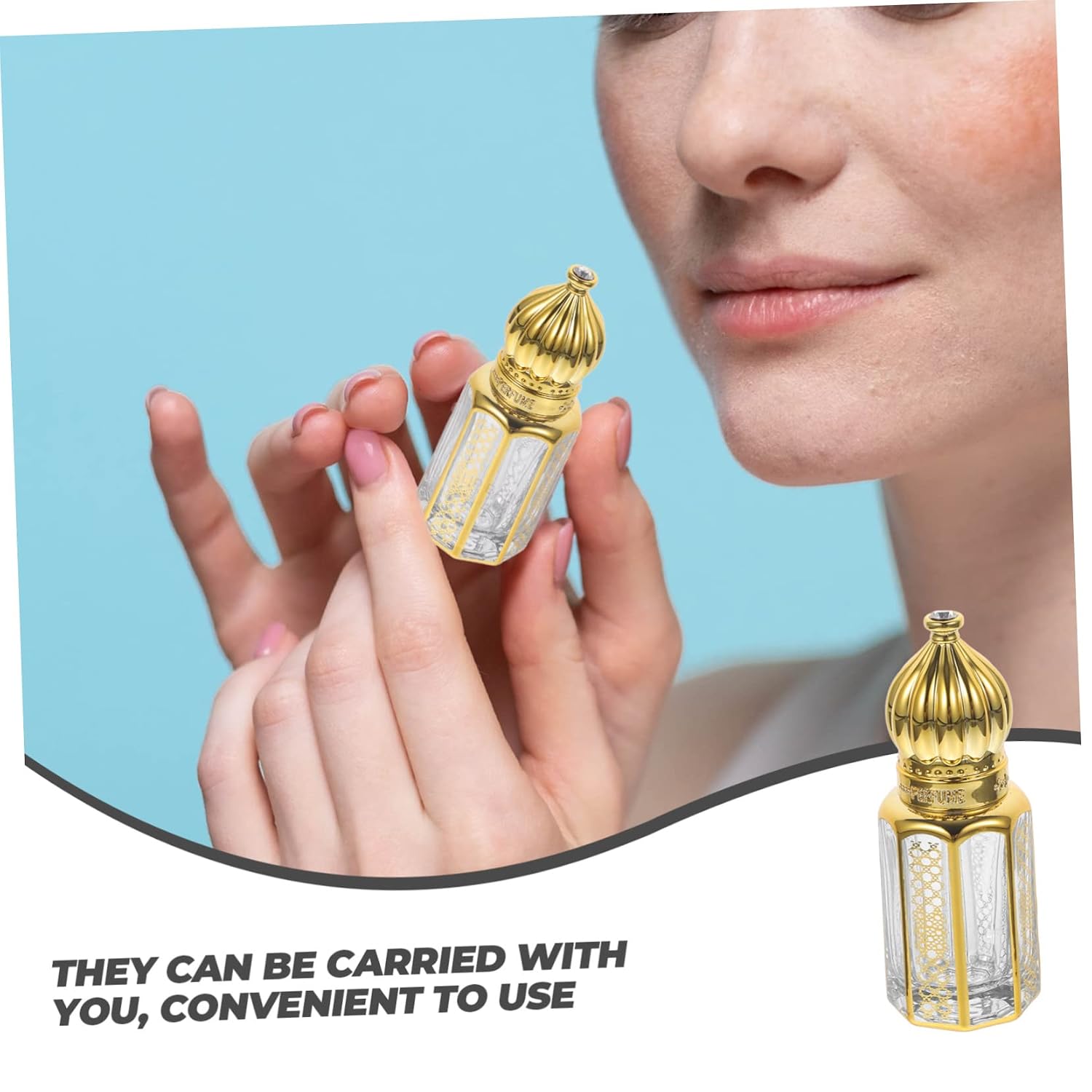 Essential Oil Roller Bottles 3Pcs Set 2.95In Amber Glass Perfume Bottles for Travel and Home Use Leak-Proof Aromatherapy Roll-on Containers