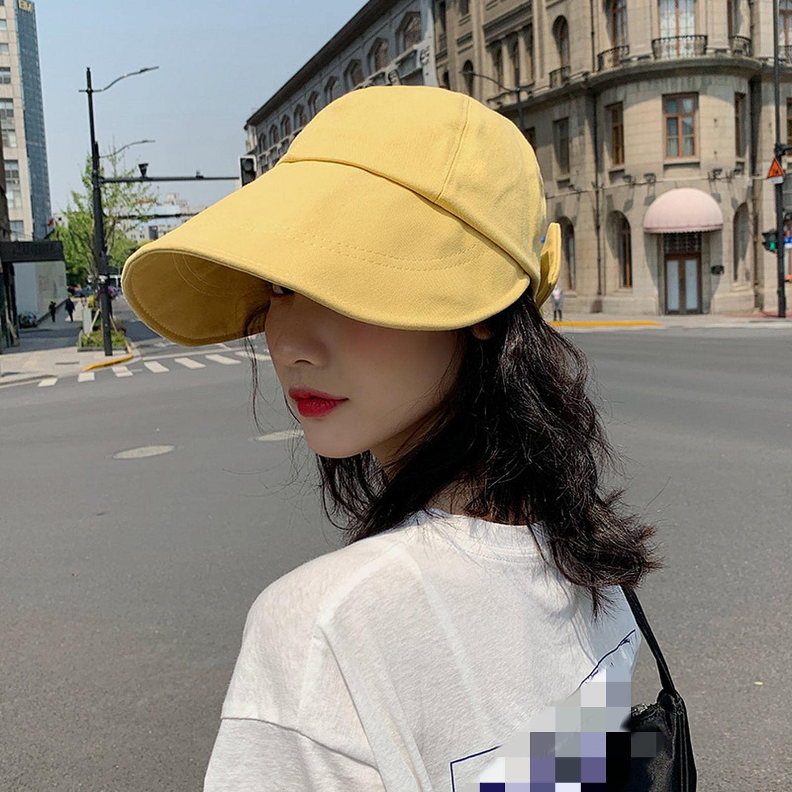 Chapeau bob d'été avec grand nœud de protection solaire chapeau cloche large bord chapeau de soleil femme chapeau pliable