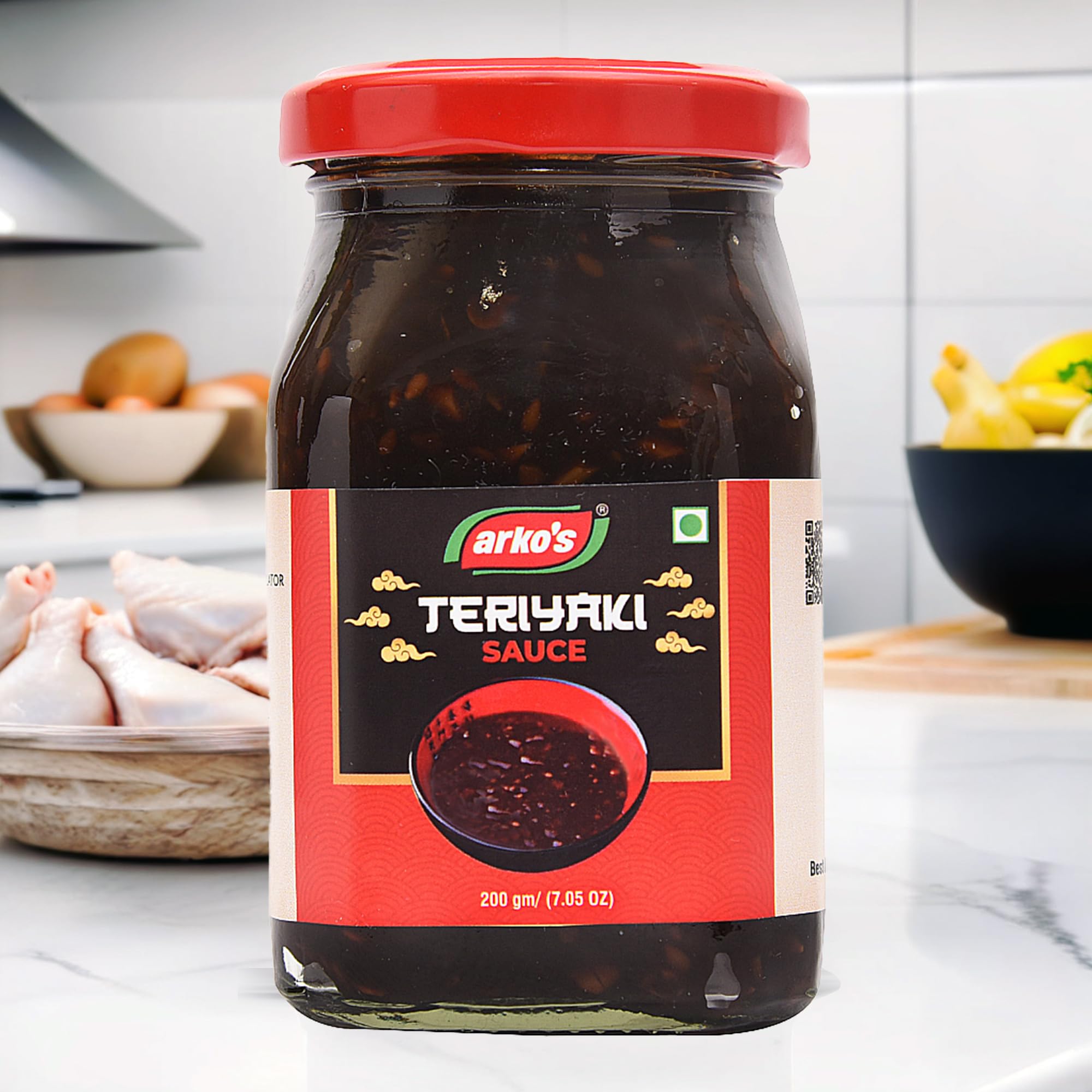 Homemade Teriyaki Sauce 200gm, Tangy and Spicy japanese Sauce with 100% natural ingredients,Hot, Tangy, Sour, & Spicy Teriyaki Sauce thick liquid eaten with food to add flavour, Teriyaki ShabdKhoj , chatanee, Sas, Cas, No Artificial Flavours AND Color, teriyaki stir fry sauce, Perfect for marination chicken,fish etc. Spring Rolls, Grilled Chicken, Noodles