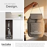 tectake® 56L Shopping Trolley on Wheels with 3-in-1 Function as Grocery Trolley, Shoulder Bag & Sack Truck, Folding Shopping Cart with Aluminium Frame, Stair-Climbing Wheels & Cooler Bag - Grey - 8