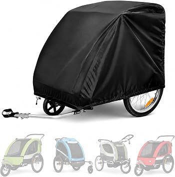 Bicycle Trailer Cover for Duramaxx Doggyhut 210D Oxford Fabric Outdoor Protective Cover Rain Resistant Dustproof UV Protection Windproof