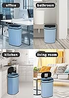 Vista 7 de MKDLUFEI Bote de basura automático de 13 galones, sensor de movimiento, sensible al tacto, acero inoxidable cepillado, diseño silencioso, alta