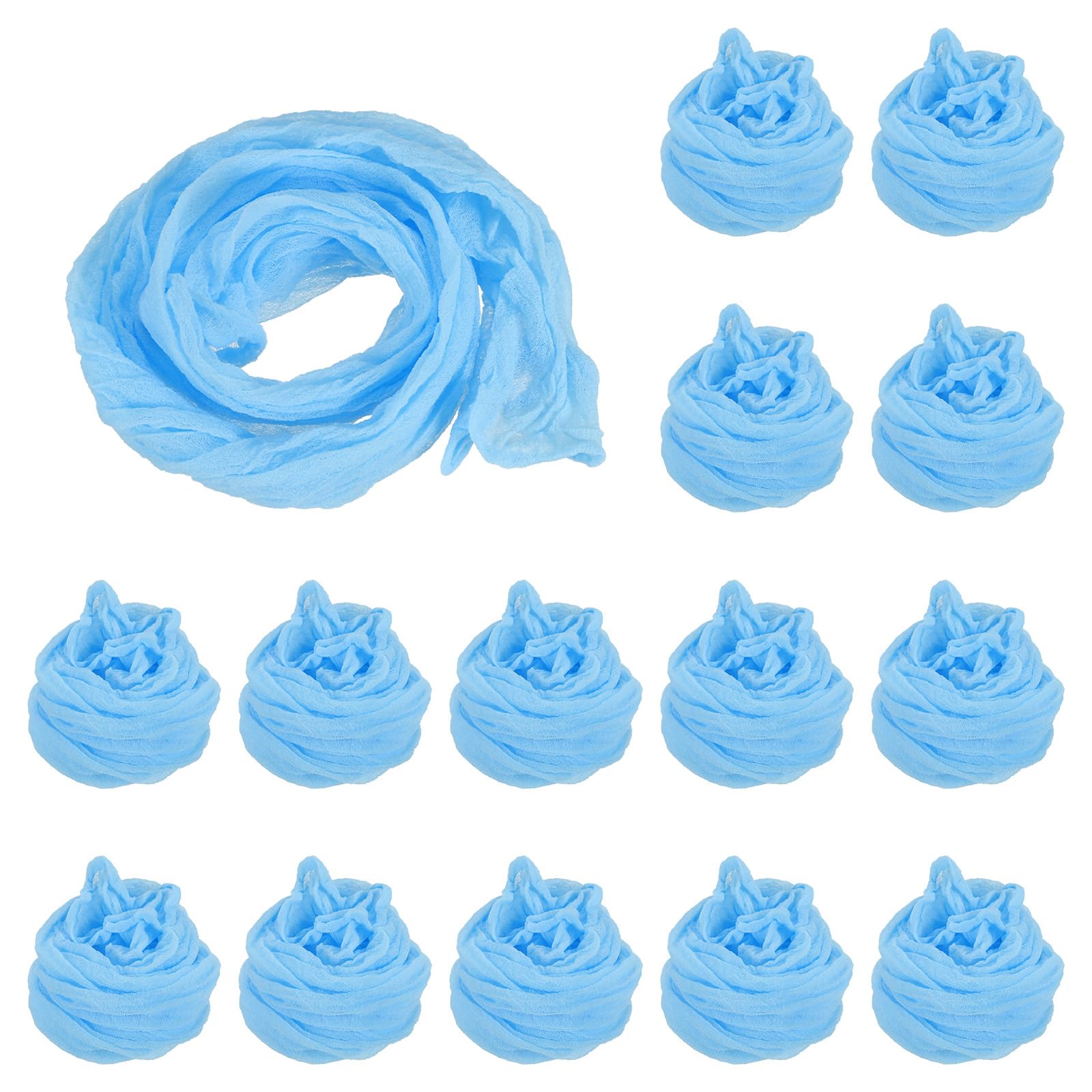 PATIKIL Nylon Stockings DIY Flower, 15Pcs Stocking Flower Fabric Material Tensile Silk Stocking Flowers for DIY Flower Making Wedding Crafts Home Decoration, Light Blue