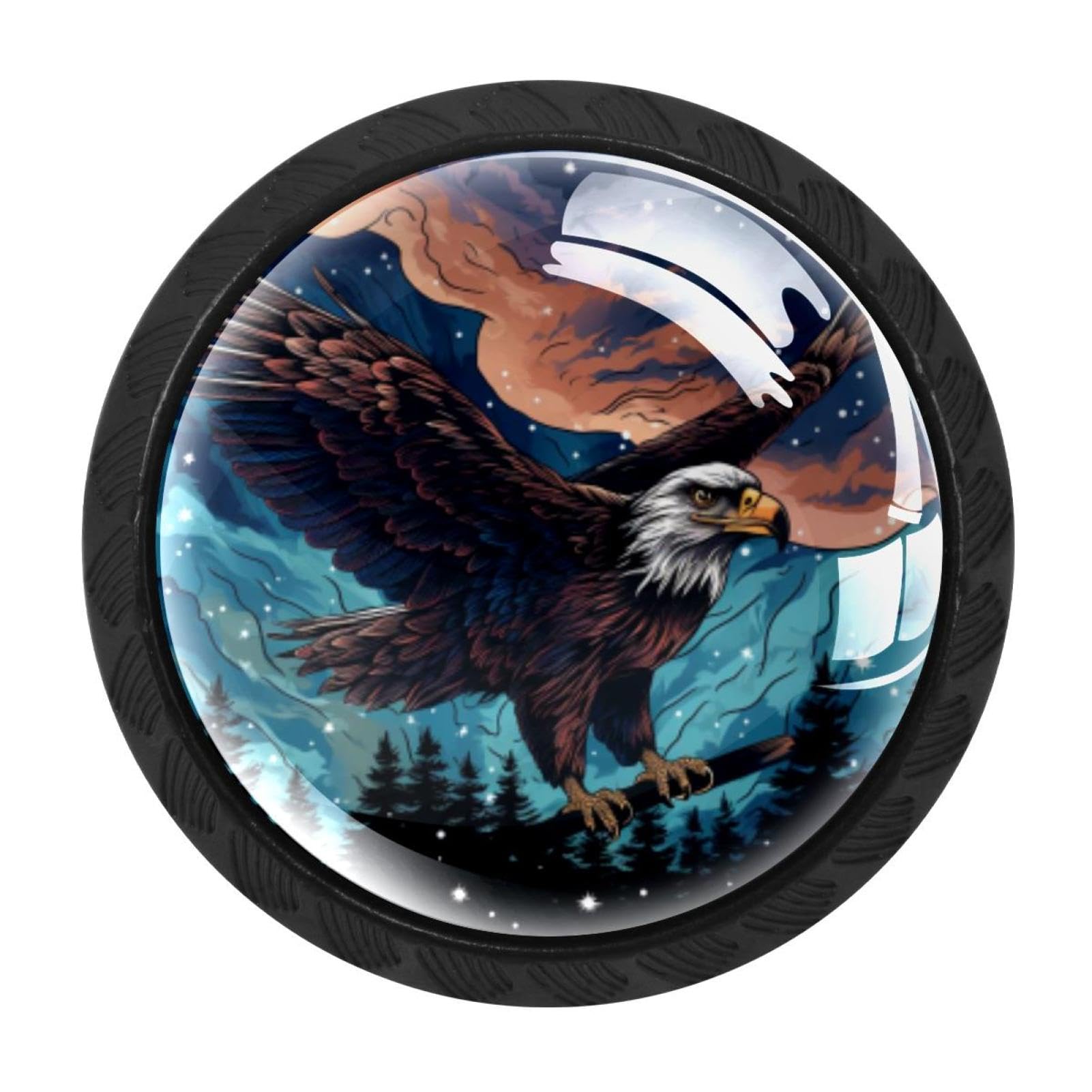 Chenzzzz Multicolored 12 4 Pieces Starry Eagle Drawer Knobs, 35Mm Black Kitchen Cabinet Knobs, Drawer Pulls And Knobs, Glass Cabinet Hardware Single Hole Knob For Cabinets And Drawers Round