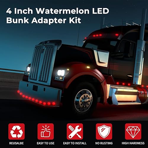 Miniatura 3 de Juego de 4 cubiertas redondas de bisel de luz de marcador de 4 pulgadas, bisel de luz trasera de aleación de aluminio para camión, caravana,