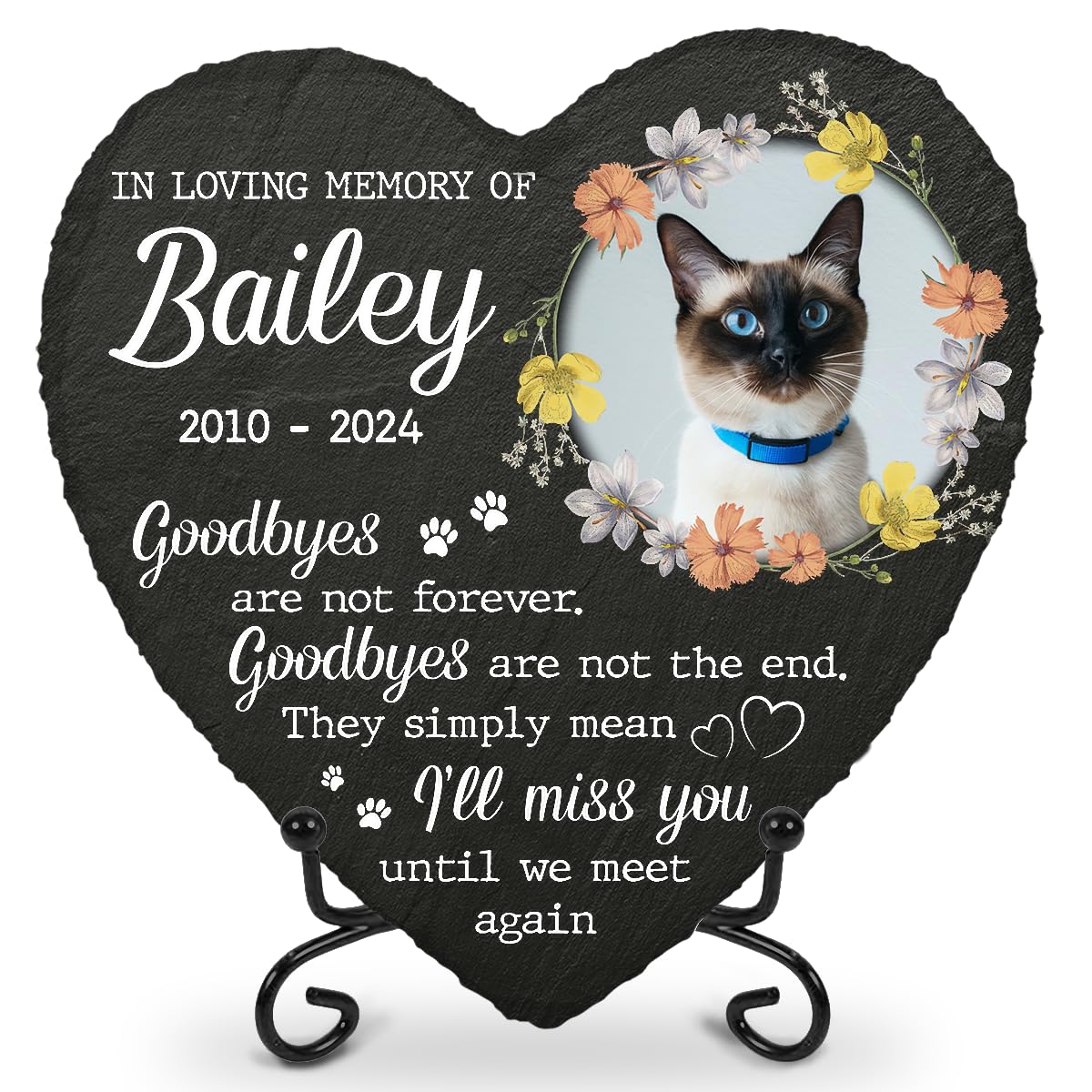 DOPTIKA in Loving Memory of Custom Photo Pet Memorial Stones, Pet Sympathy Gifts for Cats, Cat Memorial Gifts for Loss of Cat, Cat Mom Cat Dad Gifts,