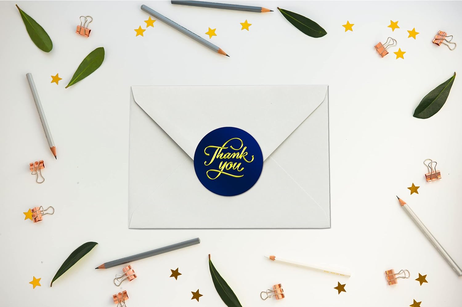 40 Thank You Stickers, 2 Inch Big Round Glossy Labels, Great for Weddings, Bridal Shower, Engagement Party, Birthday, Baby Shower, Party Favors Décor, Tags, Games and Supplies. Made in USA. Blue - Image 4