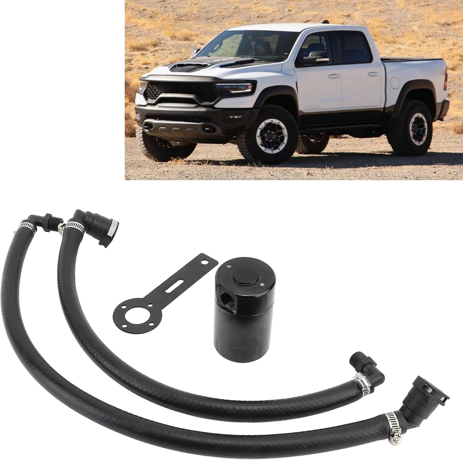 3oz Air Oil Separator Aluminium Alloy Leak Proof Oil Catch Can Tank Hose Filter 6.2L 2021-2023 Truck Engine Maintenance,