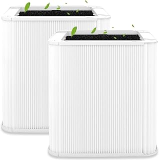 Blue 211+ Replacement Filter Compatible with Blueair Blue Pure 211+ Air Puri-fier, Foldable Activated Carbon Filter, 2 Pack