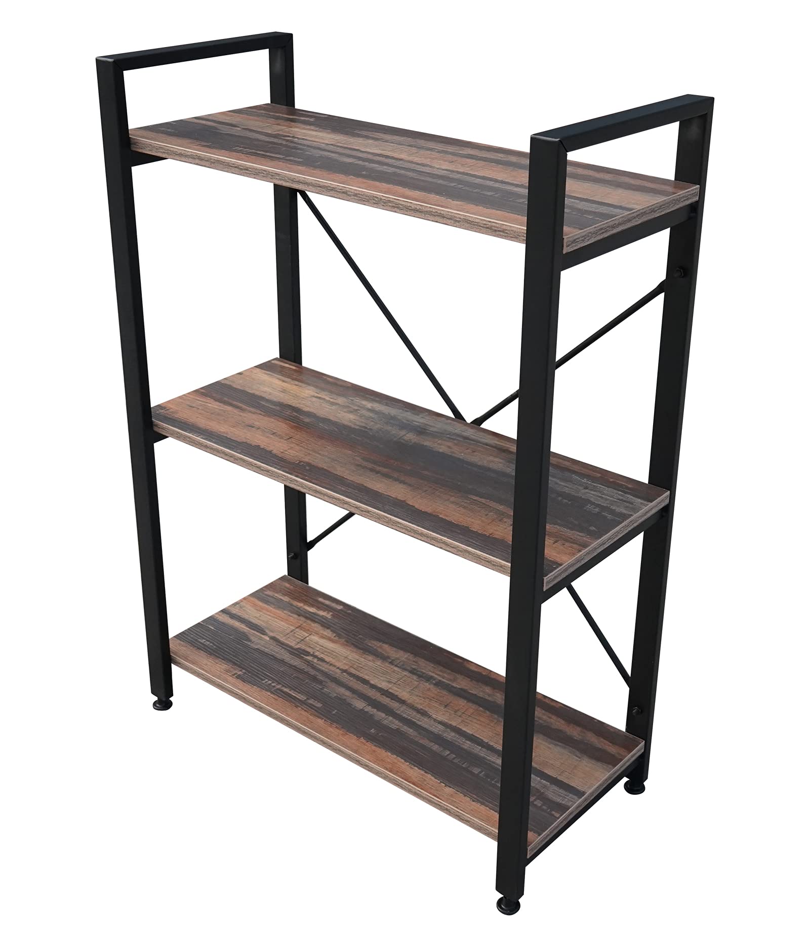 Buy Small Bookshelf, 3 Tier Industrial Bookshelf Wood Bookcase Shelves