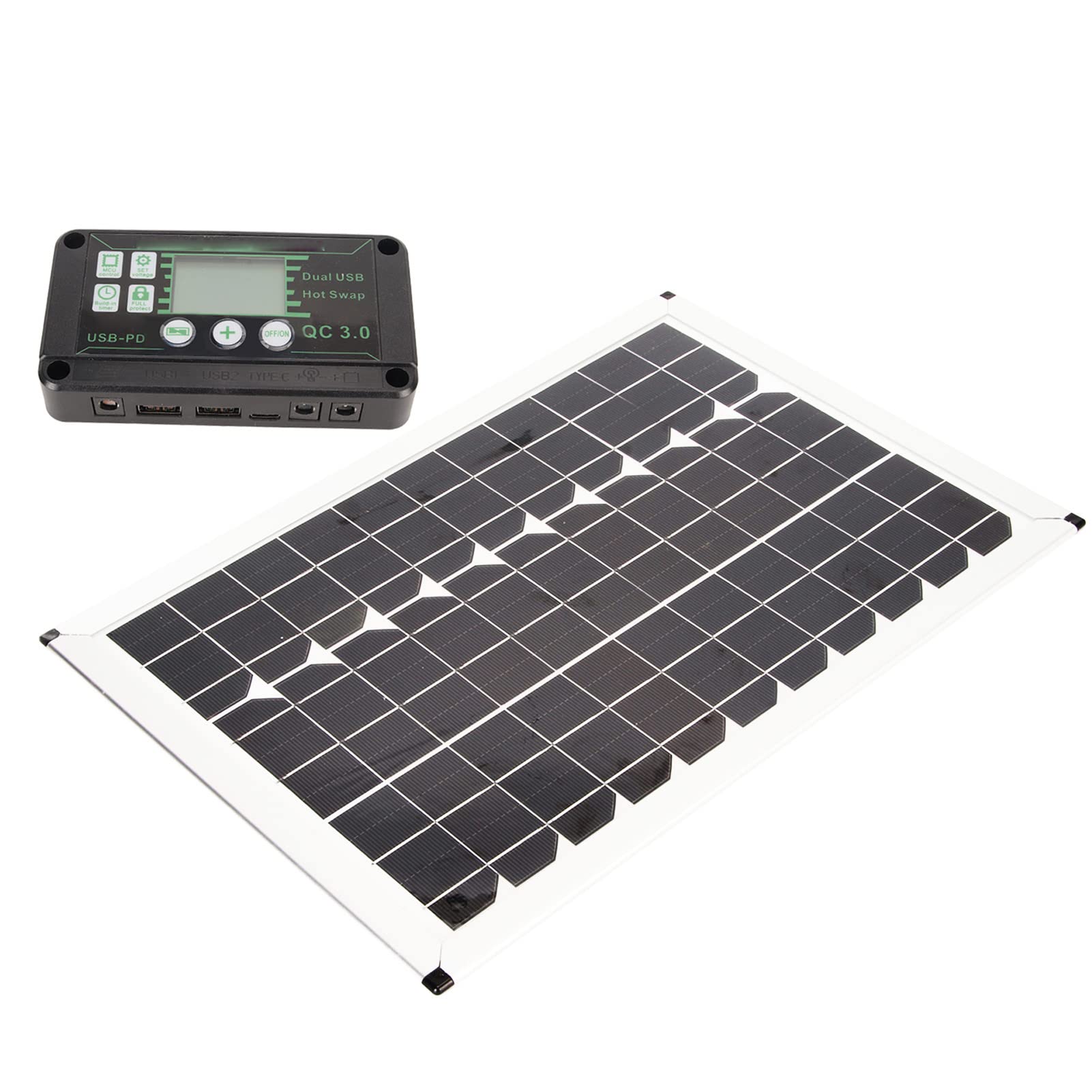 Goshyda Zestaw Paneli Słonecznych 100 W ze Sterownikiem MPPT, Przenośny Panel ładowania Słonecznego Inwerter 220 W Podwójne Wyjście USB, Polikrystaliczna ładowarka Baterii Słonecznych do Samochodu