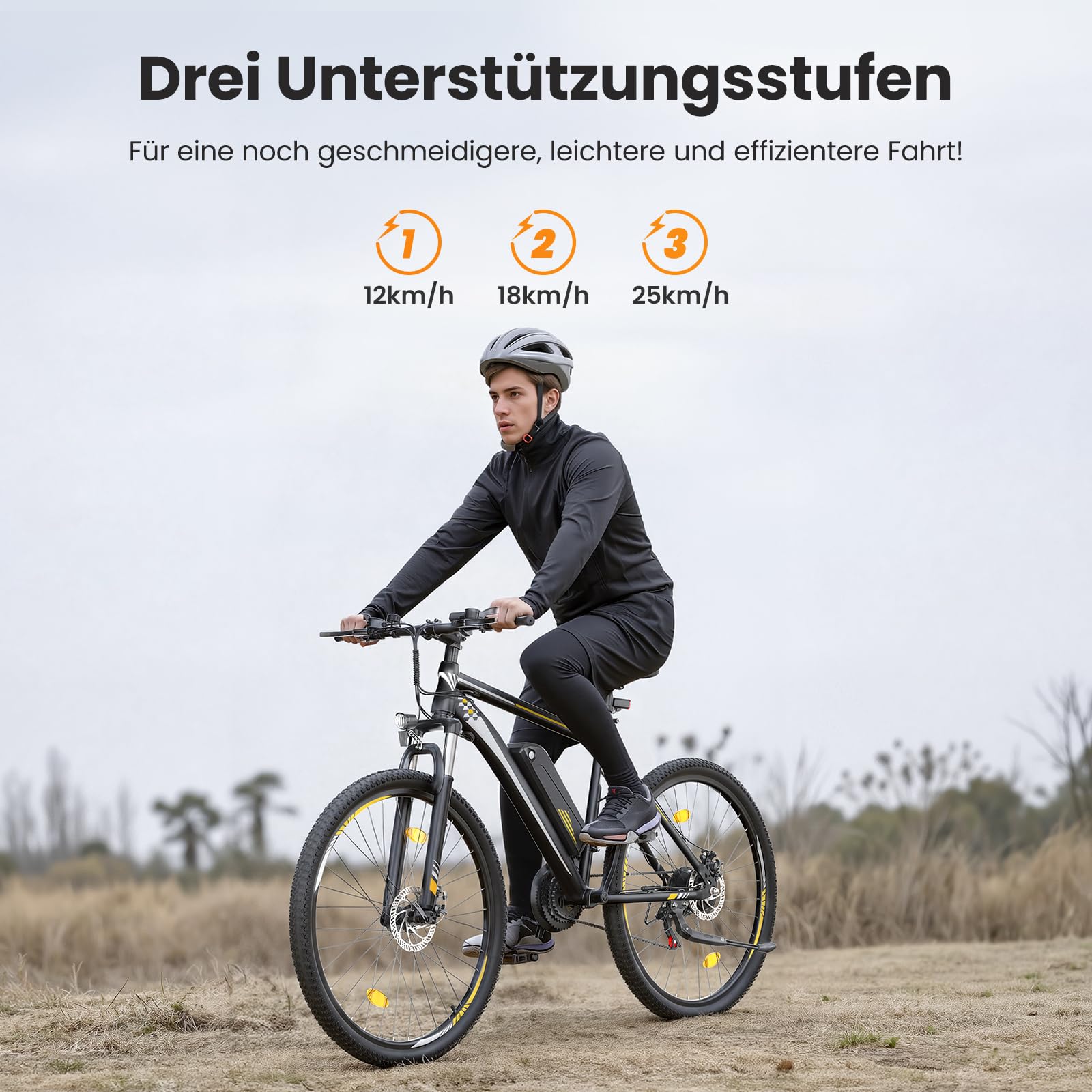 Touroll U1 E-Bikes, 26/29 Zoll E Bike Herren Damen mit Abnehmbarer 36V 13Ah Akku, 250W Motor MTB, E-Mountainbike mit 21 Gang, Elektrofahrrad Reichweite über 55-100KM, CST Off-Road-Reifen