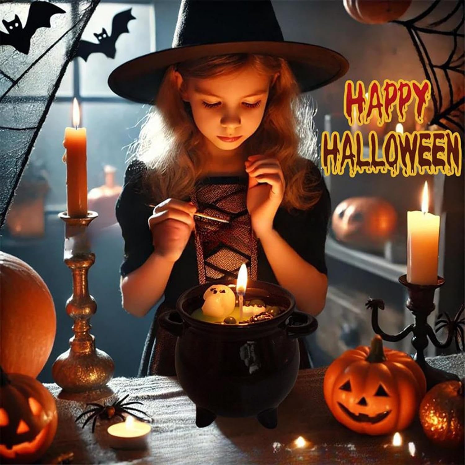 CPYGMXI Goth Candles - Halloween Candle Decorations,Oil Diffuser Lightweight Aromatherapy Bubble Pot for Table Kitchen House Home Outdoor Indoor