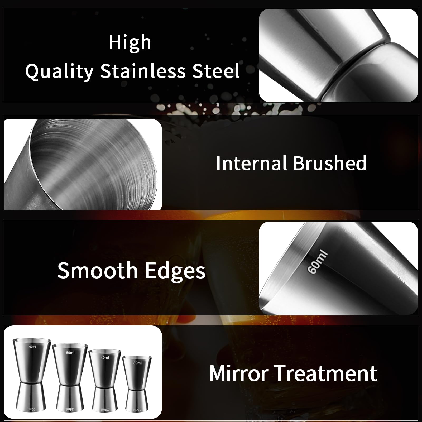 Doseur Cocktail 2cl-4cl, Doseur à Alcool Double En Acier Inoxydable