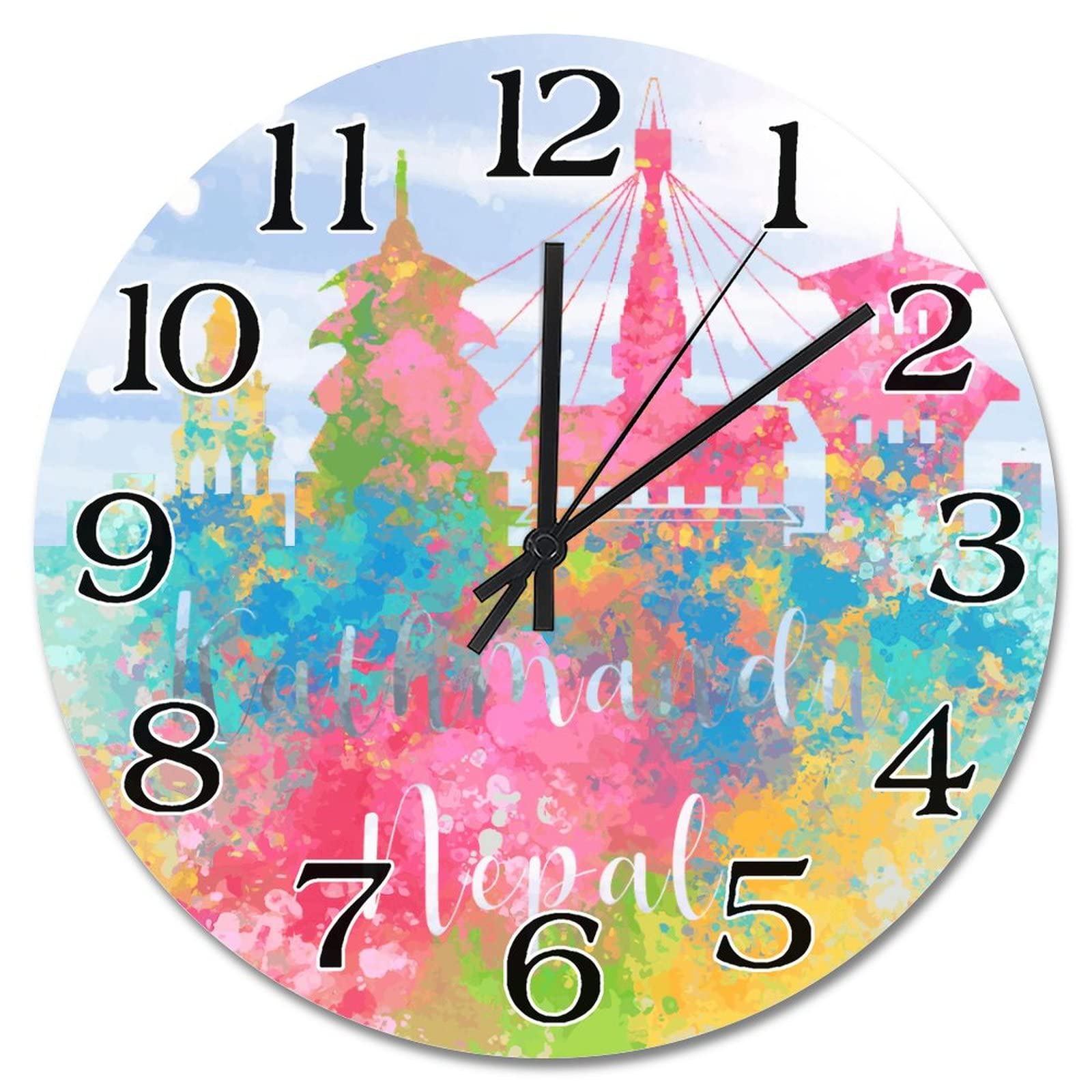 Horloges murales de Katmandou artisanales et silencieuses pour intérieur