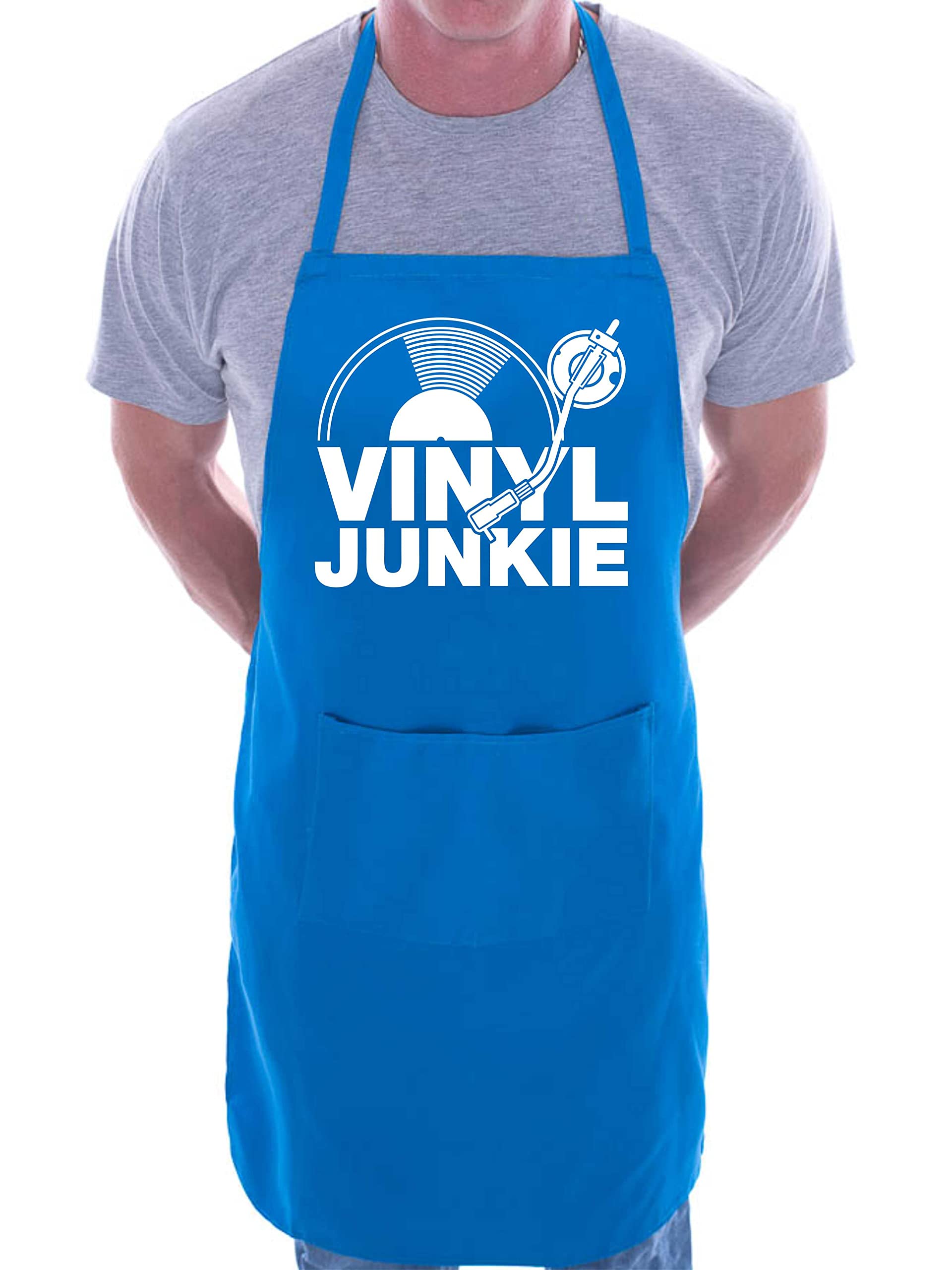 Print4U Vinyl Junkie DJ Music BBQ Novelty Cooking Apron Blue