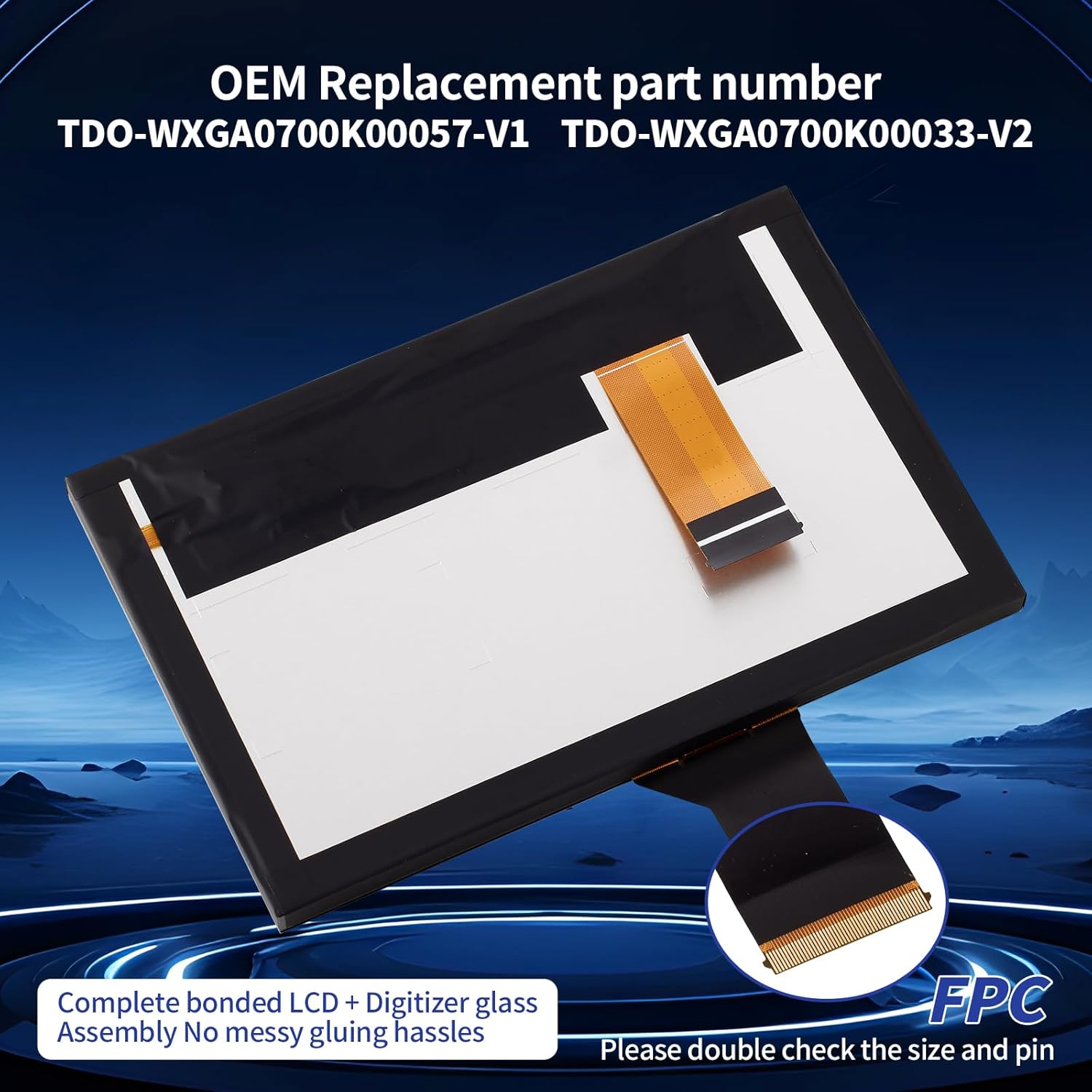 Uconnect LCD Screen and Digitizer Replacement for 2020-2017 Jeep Compass Radio Touch Screen OEM Navigation System, Touchscreen Display for 2018-2021Jeep Renegade TDO-WXGA0700K00033-V2-V1