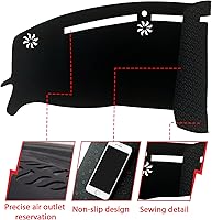 Vista 2 de Tapete antideslizante para tablero de instrumentos compatible con Dodge Challenger 2015-2022 Protector solar (borde negro)