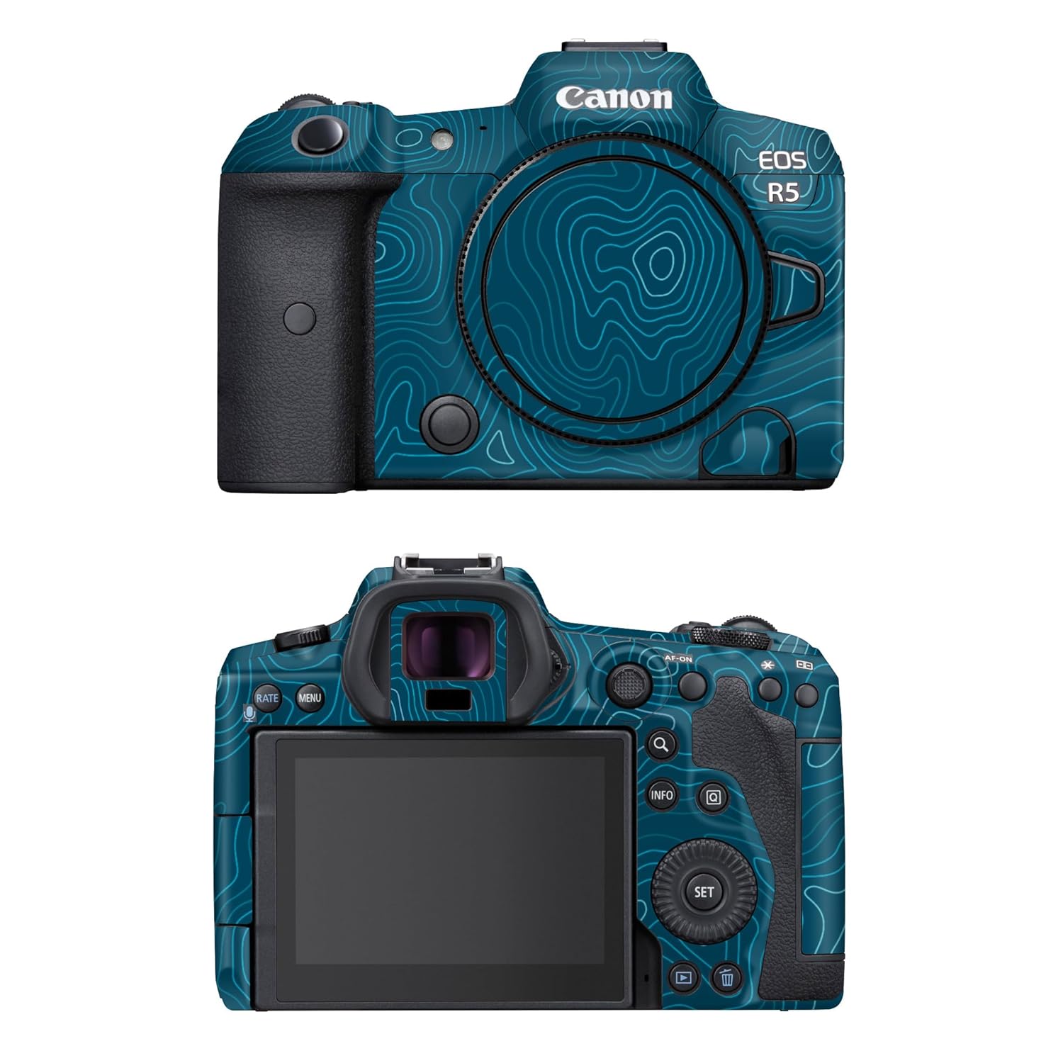 Capes India Camera Skin Cover Compatible with Canon EOS R5| Not a Case | Protective Film (Design – Aqua)