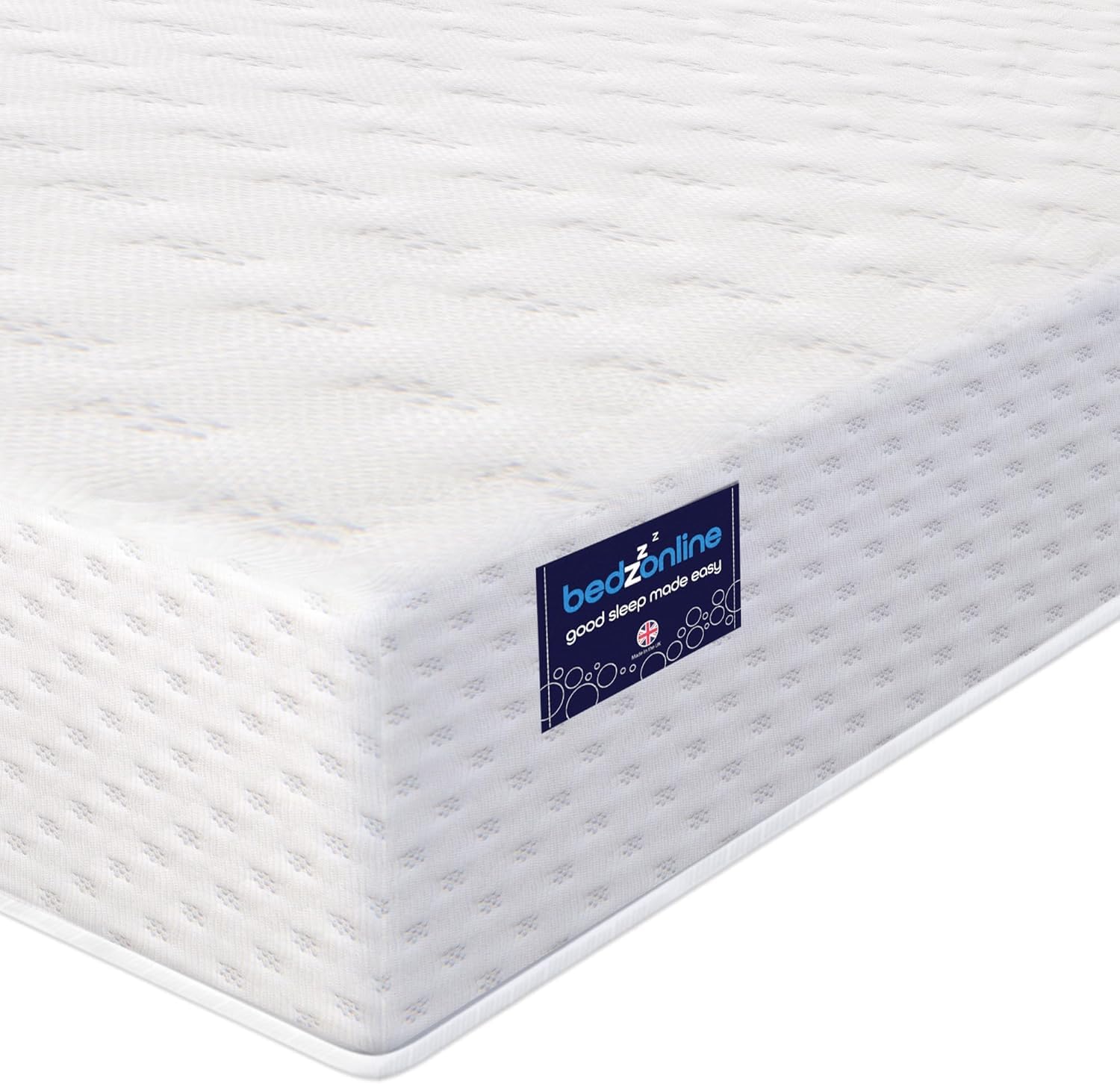 BEDZONLINE Reflex Memory Foam Mattress - UK Double | 190 x 137 x 15 cm | Therma-Pure Dual Foam | Firm 7-Zone Support | Zero Motion Transfer & No Springs | Budget Comfort | UK Made & Hypoallergenic