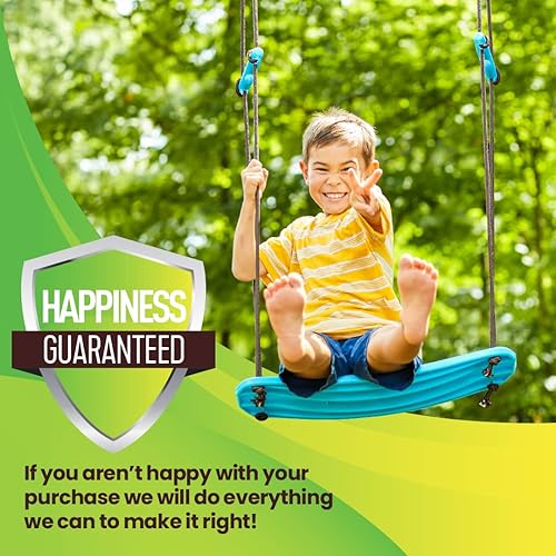 Miniatura 21 de Swurfer Columpio de árbol de surf para niños de hasta 200 libras, colgar desde hasta 10 pies de alto, incluye columpio de 24 pulgadas, cuerda Verde