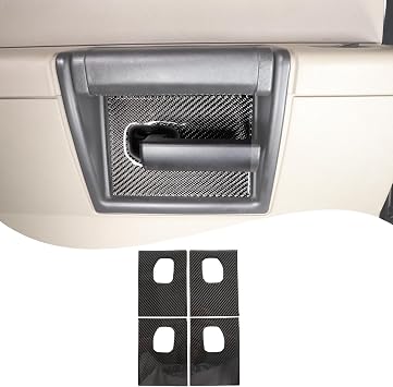 Lcojicep Car Inner Door Handle Bowl Frame Sticker Compatible with Hummer H2 2003-2007, Soft Carbon Fiber Door Inner Grab Handle Trim Sticker Accessories