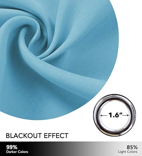 Vista 44 de NICETOWN - Cortina con ojales y cordones para amarrar (un panel, 46 pulgadas de ancho x 63 pulgadas de largo)