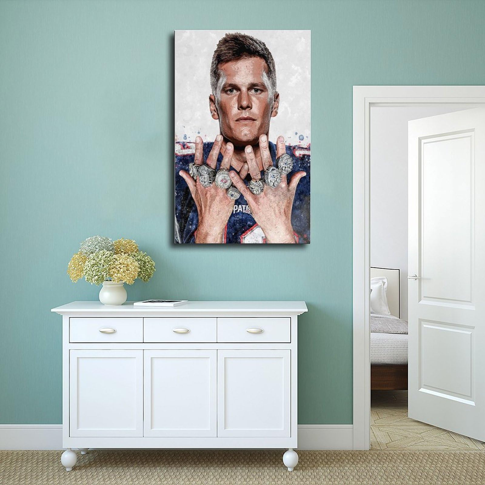 ドレクセルヘリテージ　バード　アート　額絵 Amazon.com: doublkl Tom Brady Canvas Poster Wall Art Decor Print
