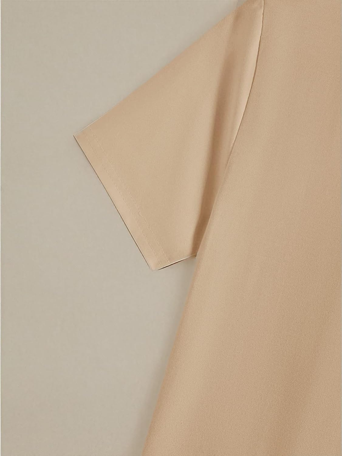 LYANER Women's Short Sleeve Twist Front Crop Tops Tee T-Shirt with Light Khaki Large - Image 5