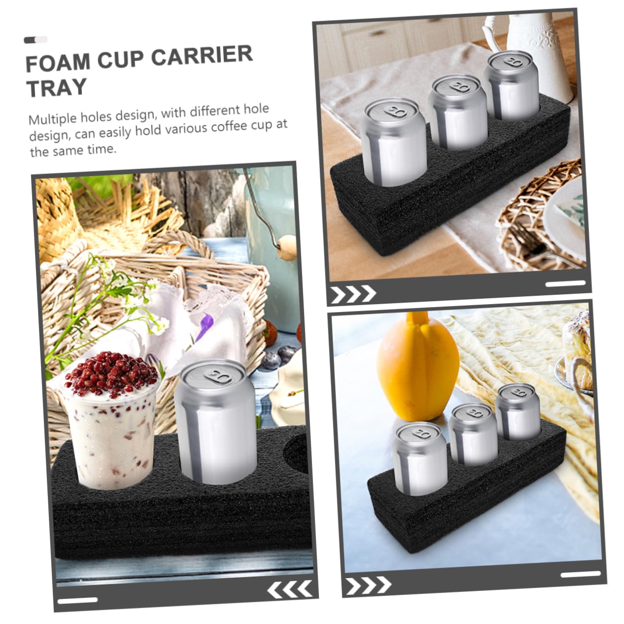 Ciieeo 2 Juegos Posavasos Para Bebidas Vaso Con Tapa Y Porta Tazas De Café Con Ganchos Móviles. Expansor De Portavasos De Coche Dispensador Algodón Perlado Black Reutilizable 3 Piezas * 2