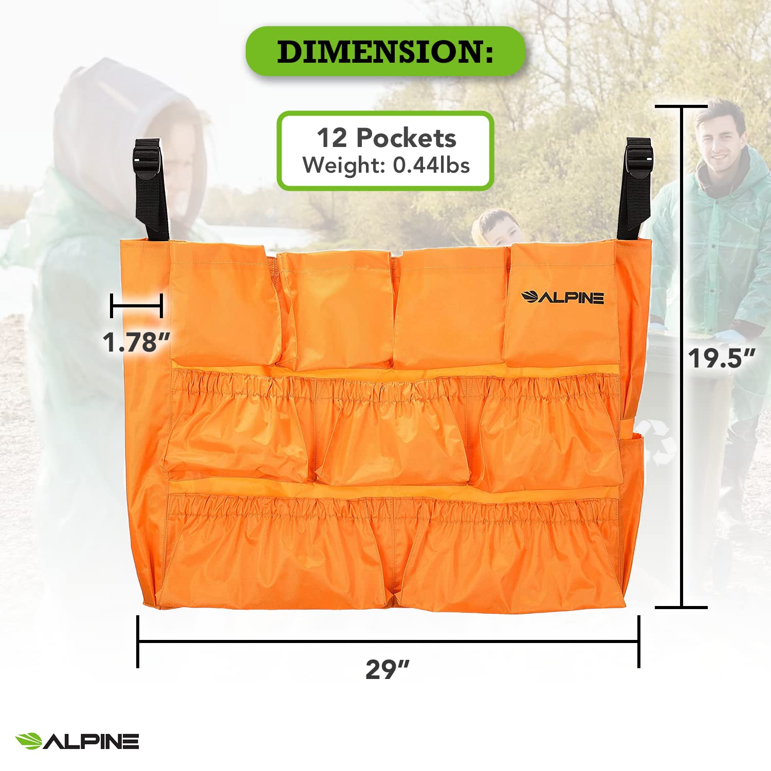 Alpine Industries Sac poubelle pour grandes poubelles rondes et carrées – Très résistant 100 % polyester – Léger et résistant à l'abrasion à séchage rapide