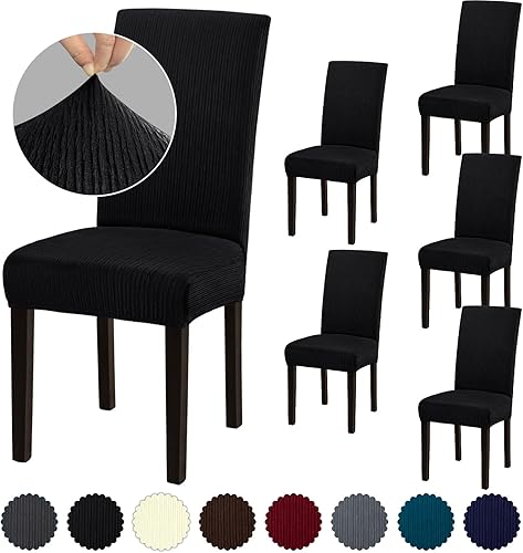 Vista 44 de Juego de 6 fundas para silla, fundas elásticas para sillas de comedor, extraíbles y lavables, para sillas de comedor, hotel, ceremonia, color gris