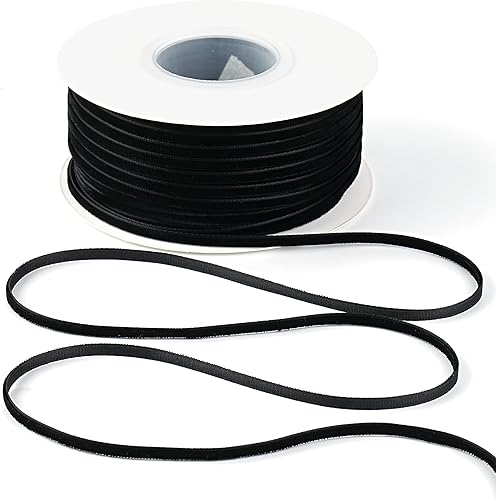 Miniatura 8 de MAYREEL Cinta de terciopelo negro de 18 pulgadas, cinta fina vintage para invitaciones de boda, envoltura de regalos, cajas de recuerdos de fiesta,