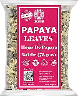 2.6oz Dried Papaya Leaves, 100% Natural Pawpaw Leaves, Leaf Tea, Non-GMO, Caffeine-free, Vegan-friendly. by Akshit