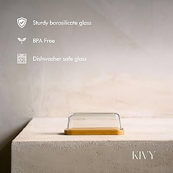 Amazon | KIVY ガラスバターディッシュ 密閉蓋でバターを