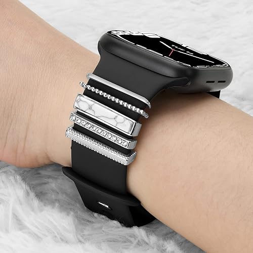 Miniatura 10 de Correas decorativas para anillo compatibles con correas de Apple Watch de 1.496 pulgadas, 1.575 pulgadas, 1.614 pulgadas, 1.654 pulgadas, 1.732