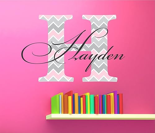 Miniatura 11 de Decor Designs Decals Calcomanía de vinilo para pared con nombre personalizado, diseño cursivo para niñas, decoración de bebé (varias opciones de